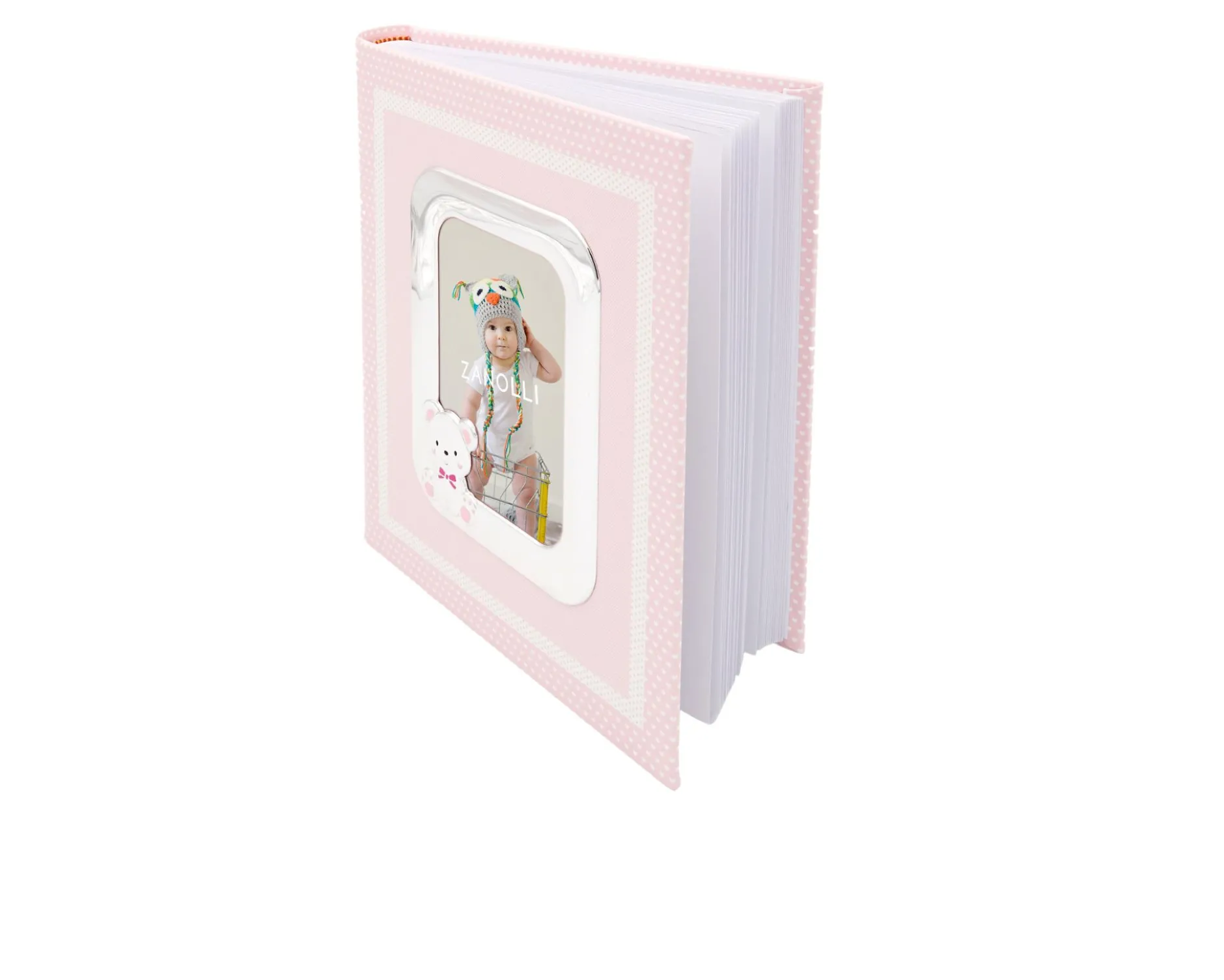 Album orsetto argento pvd con cornice portafoto rosa Selezione zanolli