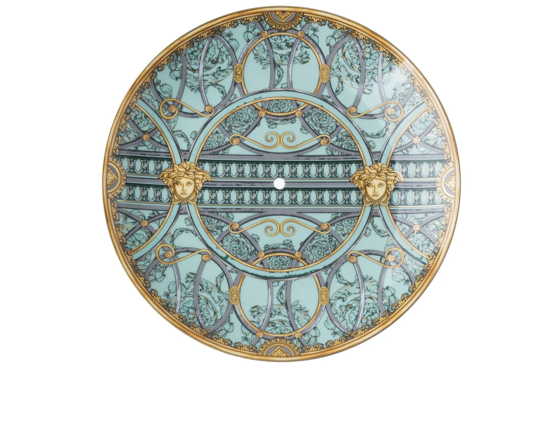 Alzata portafrutta la scala del palazzo porcellana verde Versace