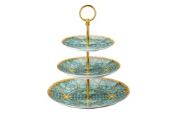 Alzata portafrutta la scala del palazzo porcellana verde Versace