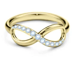 Anello acciaio dorato con infinito e zirconi Liu jo