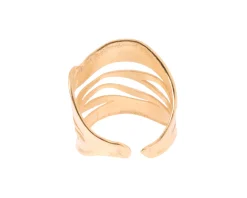 Anello argento dorato con fascia a onde Selezione zanolli