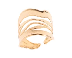 Anello argento dorato con fascia a onde Selezione zanolli