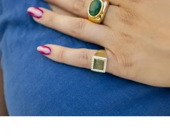 Anello argento dorato con zirconi bianchi Selezione zanolli