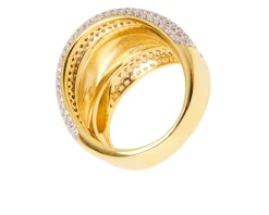 Anello argento finitura oro con cubic zirconia Sovrani