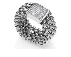 Anello chicco argento con pavè di zirconi bianchi Unoaerre