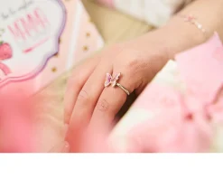 Anello crysalis argento dorato con farfalla di zirconi rosa Nomination