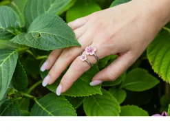 Anello crysalis argento dorato con fiore di zirconi rosa Nomination