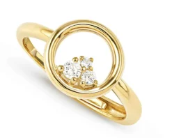 Anello dreams beats argento dorato tondo con zirconi Nomination