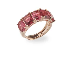 Anello luce argento rosè con zirconi rubino Sovrani