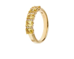 Anello oro 750‰ con diamanti ct. 0.08 e zaffiri gialli ct. 1,22 Davite & delucchi