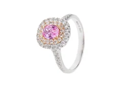 Anello oro 750‰ con diamanti ct. 0,73 e zaffiro rosa ct. 0,70 Davite & delucchi