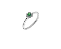 Anello oro 750‰ con smeraldo e diamanti Selezione zanolli