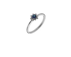 Anello oro 750‰ con zaffiro e diamanti Selezione zanolli
