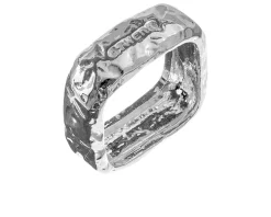 Anello siwa argento quadrato martellato Selezione zanolli