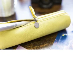 Astuccio tondo case pelle giallo Selezione zanolli