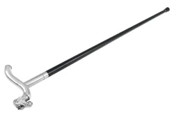 Bastone da passeggio cavallo in metallo con impugnatura in silver plated Selezione zanolli