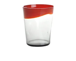 Bicchiere acqua dandy vetro di murano corallo grigio Nasonmoretti