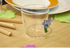 Bicchiere tumbler botanica fiore azzurro Ichendorf