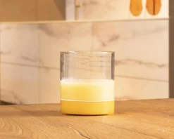 Bicchiere tumbler filo bianco giallo oro Zafferano
