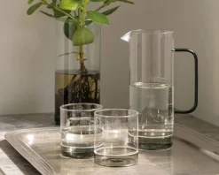 Bicchiere tumbler filo bianco grigio Zafferano
