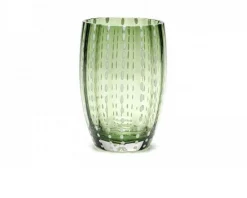 Bicchiere tumbler perle verde inglese Zafferano