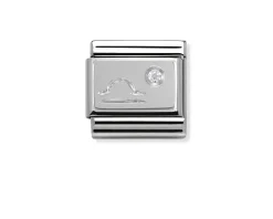 Bilancia composable acciaio argento 925 e zirconi Nomination