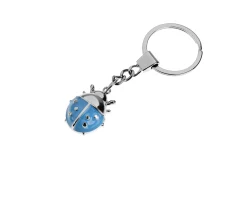 Bomboniera battesimo portachiavi coccinella azzurra con sacchetto portaconfetti Selezione zanolli