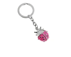 Bomboniera battesimo portachiavi coccinella rosa con sacchetto portaconfetti Selezione zanolli