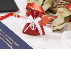 Bomboniera laurea ciondolo albero della vita argento con sacchetto portaconfetti Selezione zanolli