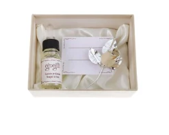 Bomboniera rosetta bocciolo perla silver plated con essenza e scatola Selezione zanolli