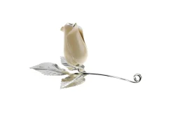 Bomboniera rosetta bocciolo perla silver plated con essenza e scatola Selezione zanolli