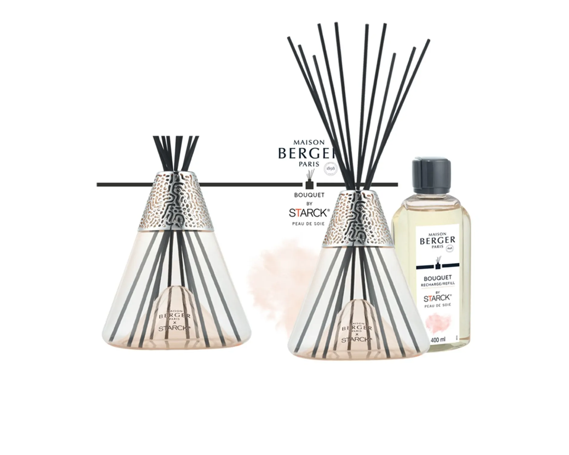 Bouquet profumatore x starck rose con fragranza peau de soie Maison berger paris