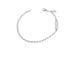 Bracciale argento a maglia rolò con targhetta lucida incidibile Selezione zanolli