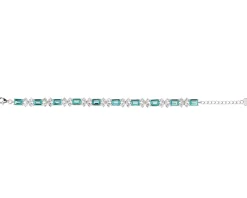Bracciale argento con cubic zirconia e zircone smeraldo Sovrani