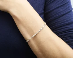 Bracciale argento con zirconi ambra e bianchi Sovrani