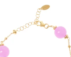 Bracciale argento dorato con ametista, giada e cristallo Selezione zanolli