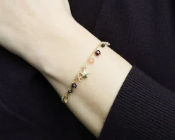 Bracciale argento dorato con cristalli brown e stella centrale Selezione zanolli