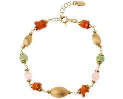 Bracciale argento dorato con madreperla, ceramica e selenite Selezione zanolli