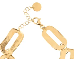 Bracciale argento dorato con ovali piatti satinati Selezione zanolli