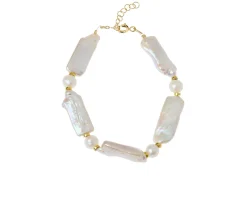 Bracciale argento dorato con perle alternate Selezione zanolli