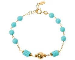 Bracciale argento dorato con turchese e palle lucide Selezione zanolli