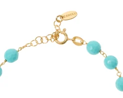 Bracciale argento dorato con turchese e palle lucide Selezione zanolli