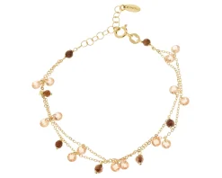 Bracciale argento dorato con zirconi champagne Selezione zanolli
