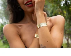 Bracciale argento dorato zigrinato Selezione zanolli