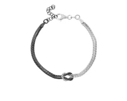 Bracciale argento e argento brunito con nodo centrale Selezione zanolli