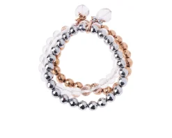 Bracciale argento rosè con ematite e cristallo di rocca Luisa della salda