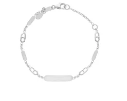 Bracciale bimbo oro 750‰ bianco con piastrina Selezione zanolli