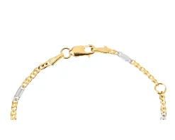 Bracciale bimbo oro 750‰ giallo e bianco con piastrina Selezione zanolli