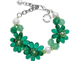 Bracciale con perle, cristalli e perline verdi Ottaviani