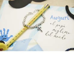 Bracciale cross argento con zirconi neri Maria cristina sterling